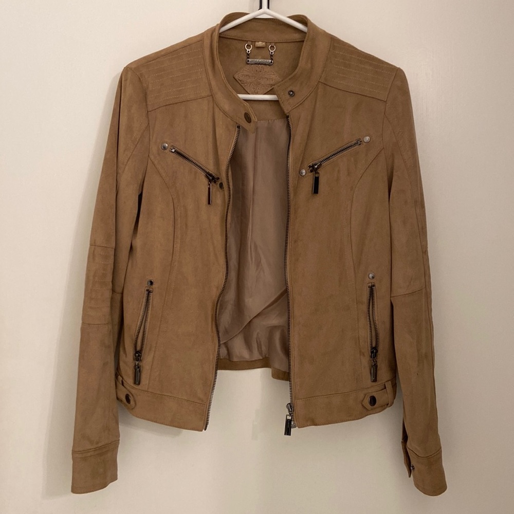 Joujou Faux Suede Moto Jacket - Size S